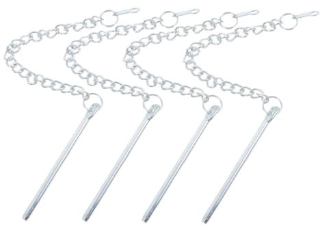 Toyvian 4 Pièces Chaîne de Fixation pour Parasol de Jardin Sangle Métallique Remplaçable pour Stabilisateur de Parasol Extérieur Accessoire pour Résister Aux Intempéries