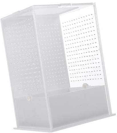 Abaodam Transparente Insekten Fütterungsbox aus Langlebiges Reptilien Terrarium mit Belüftung Klares Habitat für Spinnen Schnecken und Kleine Kriechtiere