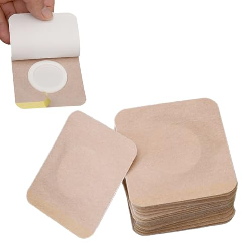TISCH 50 Pcs Rizinusöl Packung Wrap für Den Bauchnabel Selbstklebend Castor Oil Patches Bauchnabel Pflaster Rizinusöl Kompressen Kein Waschen (Enthält kein Öl)