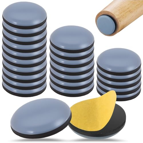 24 Pcs Teflongleiter Selbstklebend für Stühle Stuhl Gleiter für Möbel | ø 30 Mm PTEE Teflon Möbelgleiter Teppich, Kunststoffgleiter AußEnbereich, Stuhlgleiter, Teppichgleiter Set Schutz Bodens
