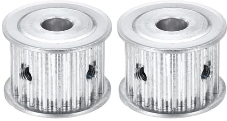 QUARKZMAN 2 Stk Zahnriemenscheibe Aluminium Riemenscheibe 10mm Bohrung | Pulley Synchronrad, 5mm Teilung, 21mm Nutbreite, 20 Zähne, Für Zahnriemen CNC Maschine 3D Drucker, Aluminium
