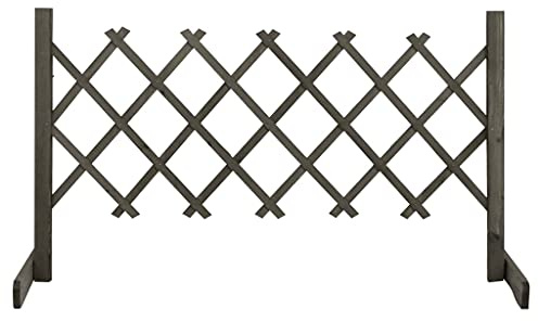 Clôture de jardin - Gris - 120 x 60 cm - Bois massif - Sapin massif - Extensible - Brise-vue pour plantes grimpantes - Panneaux de clôture robustes pour l'extérieur