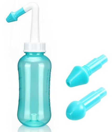 Neti Pot Sinus Rinse Bottle 300ML Nose Wash Cleaner Pressure Rinse Nasal Irrigation for Adult & Kid BPA Free