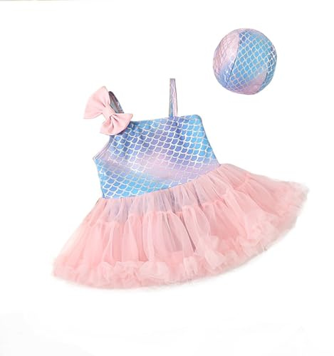 Trajes de Baño para Niñas con Gorro Incluido Diseño Una Pieza y Falda Temporada Verano BañAdor NiñA 6 AñOs Bikini Braga Neopreno Natacion