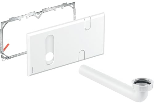 Geberit Unterputz Blind Platte für elektronische Waschtisch Armatur Geberit für Waschbecken mit Box funktional vertieft und Siphon: weiß alpin (116.426.11.1)
