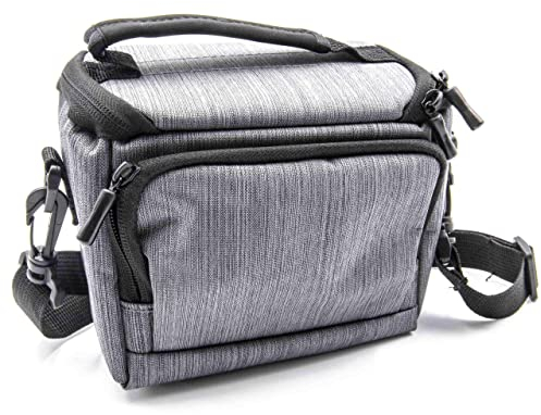 vhbw Polyester Foto-Tasche grau kompatibel mit Kamera Canon EOS 100D, 1100D, 1200D, 20D, 350D, 400D, 500D, 50D, 5D Mark II, 5D Mark III