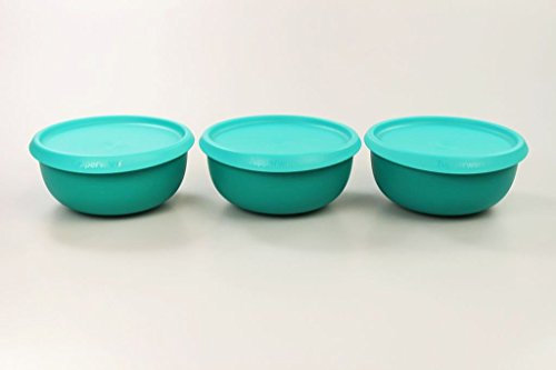 Tupperware 30888 Natura Lot de 3 bols mélangeur avec récipient ergonomique I Turquoise foncé I 550 ml