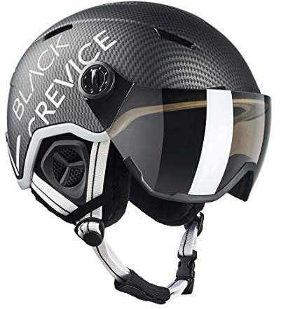 BLACK CREVICE Skihelm Casco de esquí Vail I Casco de esquí de diseño Deportivo para Hombre y Mujer I Casco de esquí de (55-58 cm), Mate Negro Carbono/Blanco