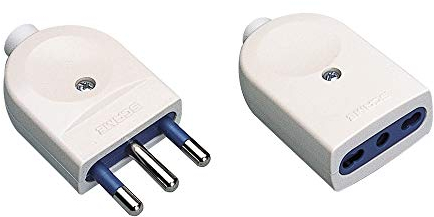 Poly Pool PP0443Q Kit Spina Grande 16 a e Presa Bivalente Bipasso, 2 Pezzi, Bianco, Set di 2 Pezzi