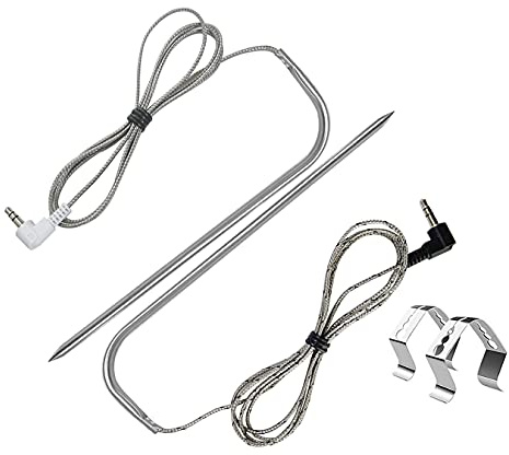 Replacement for Traeger Meat Probe,Compatible with Traeger Wood Pellet Grills and Smoker,Equipped with Stainless Steel Grill Holder kit 2 Pack