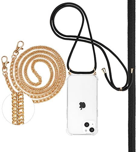 Pnakqil Collier Coque pour Apple iPhone 11 6,1, étui de Téléphone avec Cordon Transparente TPU Antichoc Bumper Housse avec Réglable Chain Corda Lanyard, Lanyard 2