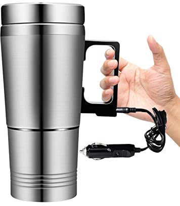 Jinmen Mini bouilloire électrique pour voiture, voyage étanche avec capacité 300 ml et chauffage à 65 °C, cafetière portable 12 V/24 V pour voyage en plein air camping