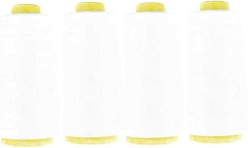 4er Set Hochwertiges Overlockgarn Weiß- 2700 m Spulen- 100%Polyester