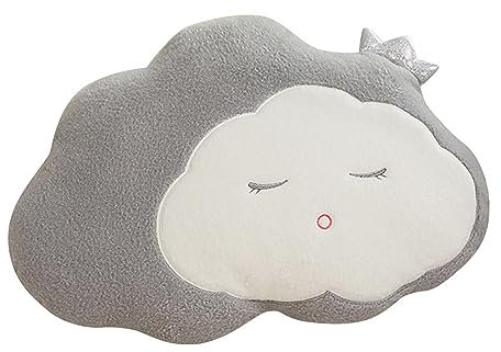 CULASIGN Wolkenkissen, Wolken Plüschkissen aus Plüsch, Kuschelkissen Wolke-Zierkissen,Mädchen und Jungen Plüschtier Spielzeug Sofa Kissen Dekokissen für Baby- und Kinderzimmer (Grau,50cm)