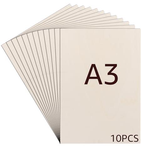 LDXDRU 10 x A3 Sperrholzplatte 4mm Birkensperrholz Dünne Holz-Zuschnitte Sperrholz Blatt Holzplatten Holzplatten zum Basteln für Bastelarbeiten, Holzzuschnitte, 420 x 300 mm