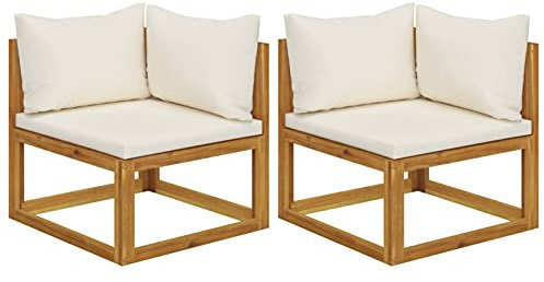Juroupi Modulare Ecksofas 2 STK. mit Auflagen Cremeweiß Sofa Mit Bettfunktion Ottomane Sofa Schlafsofa DauerschläFer