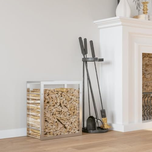 Xichuzi Brennholzregal 50x28x56 cm Edelstahl, Kaminholzregal, Brennholz Regal Außen, Holzregal, Kaminholz Ablage Innen, Outdoor Firewood Racks - 357859