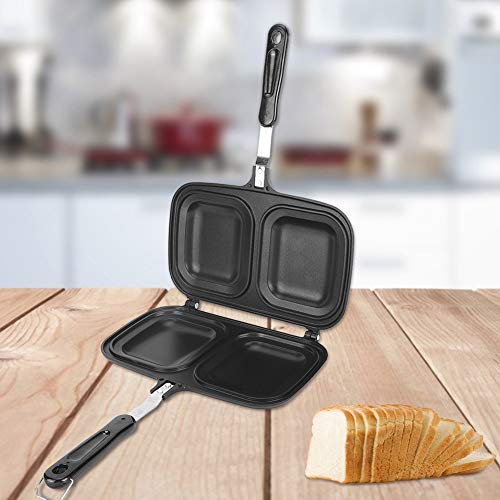 Maker Cast A, Poêle à Frire Double Face Multifonction pour Petit-déjeuner et Petit-déjeuner, Grille-pain Antiadhésif Double Face, Poêle à Frire, Ustensile de Cuisine