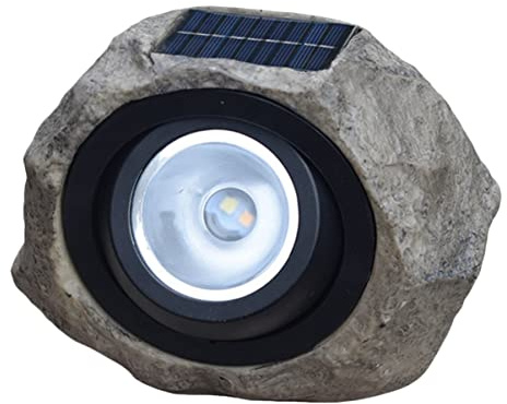 BESPORTBLE Solar Gartenleuchte Imitierte Steinoptik Wasserdichte Außenlampe Mit Verstellbarem Strahler Und Zwei Farbvarianten Für Rasen Und Dekoration