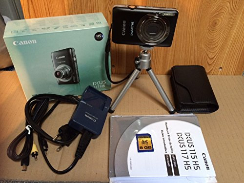 Canon IXUS 117 HS Compact Digital Camera 12.1 Megapixel with 4x Optical Zoom, 2.7-Inch Display, Only Camera Black (Renewed)