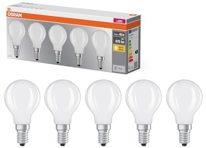 OSRAM Lampada LED a filamento P40 mini candela E14 4,2W 470lm IP20