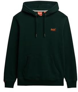 Superdry Herren Essential Logo Hoodie Emaille Grün/Orange XL