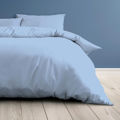 SOMNI HOME Funda Nordica Poliester Cama 90 cm - Incluye Funda Almohada. Funda para Relleno Lisa Microfibra Suave Ropa de Cama Elegante. Cama 90 Color Azul Indigo