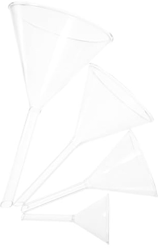 BESTYASH 4 piezas Embudos de Vidrio de Laboratorio Embudos de Filtrado de Borosilicato Resistentes la Corrosión Calor para Experimentos Científicos Química y Biología
