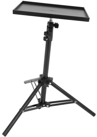 HOMSFOU Treppiede Regolabile in Altezza per Proiettore e Laptop Vassoio, Realizzato in Ferro e Abs, Supporto Versatile per Ufficio, Casa e Streaming Live