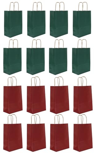Abaodam 16stücke Papieraufbewahrungstüten für Weihnachtsgeschenke Robuste Geschenktaschen aus Papier Vielseitige Aufbewahrungstüten für Süßigkeiten und Weihnachtsgeschenke