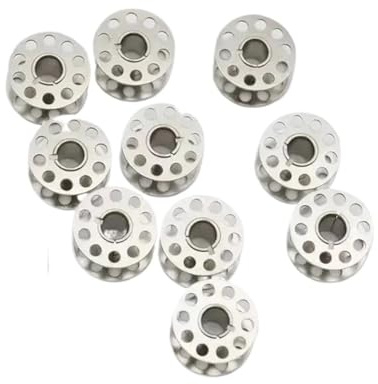 10 bobinas de metal vacías acero inoxidable for máquina coser doméstica, bobinado hilo seda, piezas sastrería Brother