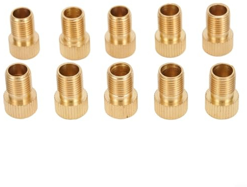 5 adaptadores de válvula de bicicleta de cobre para Presta a Dunlop para conversión de válvulas Dunlop utilizadas con bombas de aire de vehículos (10 piezas)