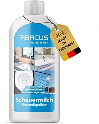 ABACUS® Profi Scheuermilch mit Lotus- & Glanzeffekt, Scheuermittel für Küche & Bad, Reinigungsmilch, Sanitärpolitur, Keramikpolitur, Edelstahlpolitur – Scheuermilch 500 ml (4375)