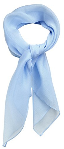 TigerTie Feines Damen Chiffon Nickituch in hellblau einfarbig Uni - Größe 58 cm x 58 cm - Tuch Halstuch Schal