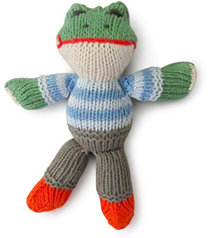 Hand-Knitted Frosch Plüschtier aus Bio-Baumwolle