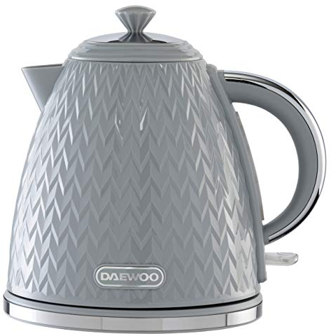 Daewoo Argyle Collection, 1.7L, Electric Kettle With Removable Lid and Filter For An Easy Clean, Auto Shut Off And Power Indicator For Safety, Grey