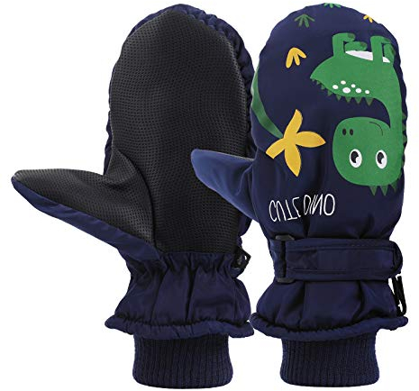QKURT Kinder Skihandschuhe, Snowboard Handschuhe Schneehandschuhe wasserdichte und Winddichte Winter Fäustlinge für 4-9 Jahre Mädchen und Jungen Skifahren Snowboard Reiten Laufen Wandern Radfahren