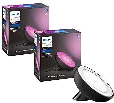 Philips Hue Bloom Gen4 LED Stimmungslicht Schwarz (2er Pack) – White & Color Ambiance, Bluetooth & Zigbee, dimmbar, kompatibel mit Hue Bridge, Alexa, Google Assistant & Apple HomeKit