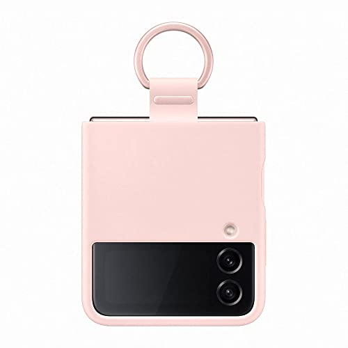 Samsung Silicone Cover with Ring Custodia Pieghevole con Anello per Galaxy Z Flip4, Rosa