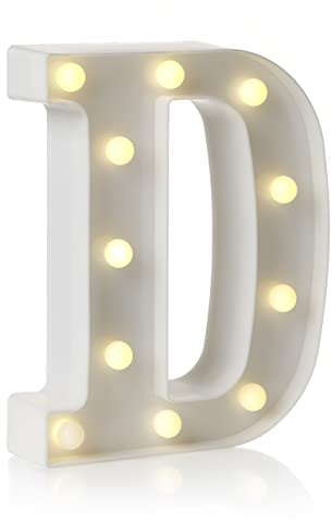 Auraglow LED-Alphabet-Buchstaben- und Zahlen-Lichtschild-Dekorationen, Lampe für Zuhause, Geburtstagsparty, Veranstaltung, Nachtlichter, batteriebetriebene Buchstaben und Zahlen mit Vier-Stunden-Timer