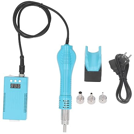 Fafeicy Heißluftpistolen-Set, Mini-Schrumpfschlauchpistole mit 3-teiliger Düse, LCD-Display, 700 W, Tragbare Mini-Schrumpfschlauchpistole, 100–480 ℃ Einstellbar (EU-Stecker 220 V)