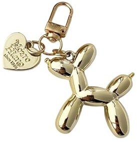 tenghong2021 Niedlicher Jelly Balloon Dog Keychain for Women Key Chain Car Keys Handbag Purse Accessories, Goldfarben, Small