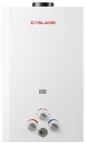 GASLAND Gas Durchlauferhitzer BE422B,Outdoor 16 Liter Gas Warmwasserbereiter,Butan (28-30 mbar)/ Propan (37 mbar),LPG Dusche für Camping,Wohnmobil,Scheune