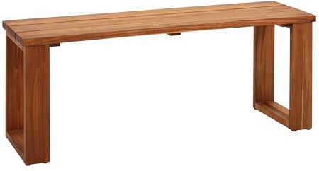 Dehner Gartenbank Macao, Natur, 115 x 45 x 35 cm | 2-Sitzer, FSC®-zertifiziertes Akazienholz