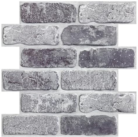 COMSTICKC 3D Wandpaneele Selbstklebend Steinoptik Grau, Upgrade Dickere 3D Wandfliesen Ziegel, 10 Stück, Wandverkleidung Selbstklebend 3D PVC Wandpaneele Innenwanddekoration,30x30 CM,Wasserdicht