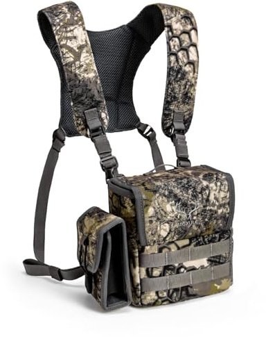 MOXULE Fernglas-Geschirr-Brusttasche, Entfernungsmesser-Tasche für die Jagd, Tarnmuster