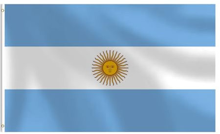 Bandiera dell'Argentina, 9 x 1,5 m, resistente, doppia cucitura, colori vivaci, a prova di sbiadimento, decorazione per esterni con occhielli in ottone (Argentina)