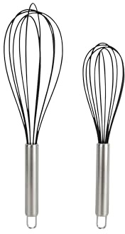 Zenker Set of 2 Silicone Whisks, Round Stainless Steel Handle | Flexible Non-Stick Anti-Scratch Function Head, Manual Egg Whisk, Baking Whisk, Balloon Whisks, Whisking Beating & Stirring
