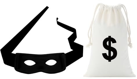Sprinlot Zorro Maske, Panzerknacker Maske, Augenmaske Schwarz, Räuber Maske, Dieb Maske, Einbrecher Maske, Bankräuber Maske Für Halloween Und Karneval