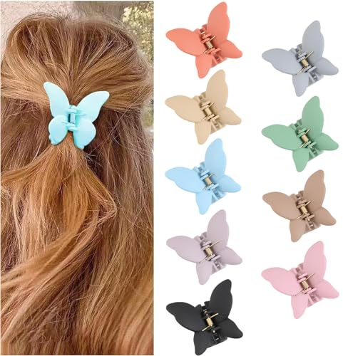 Rutschfeste Krallenklammern mit Schmetterlingsmotiv, starker Halt, Krallenklammer für mitteldickes Haar, Frauen und Mädchen, Hawaii-Haar-Accessoire (HairclawButterfly)